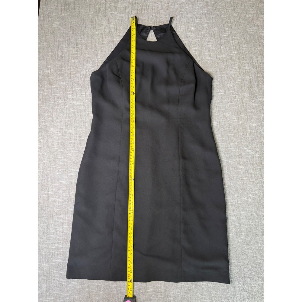 Laundry by Shelli Segal Black Halter Neck Open Back Sheath Dress Vintage Size 12 - Picture 5 of 16